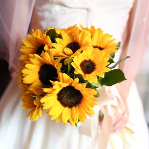 Sunflowers in wedding bridal flowers